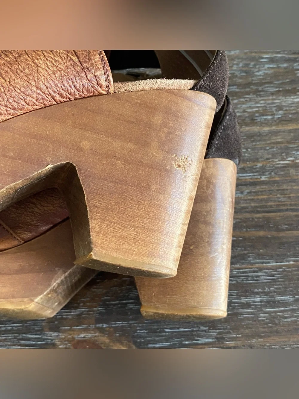 Free People Amber Orchard Clogs Leather Platform Ankle Boots Womens 38 Tan Brown